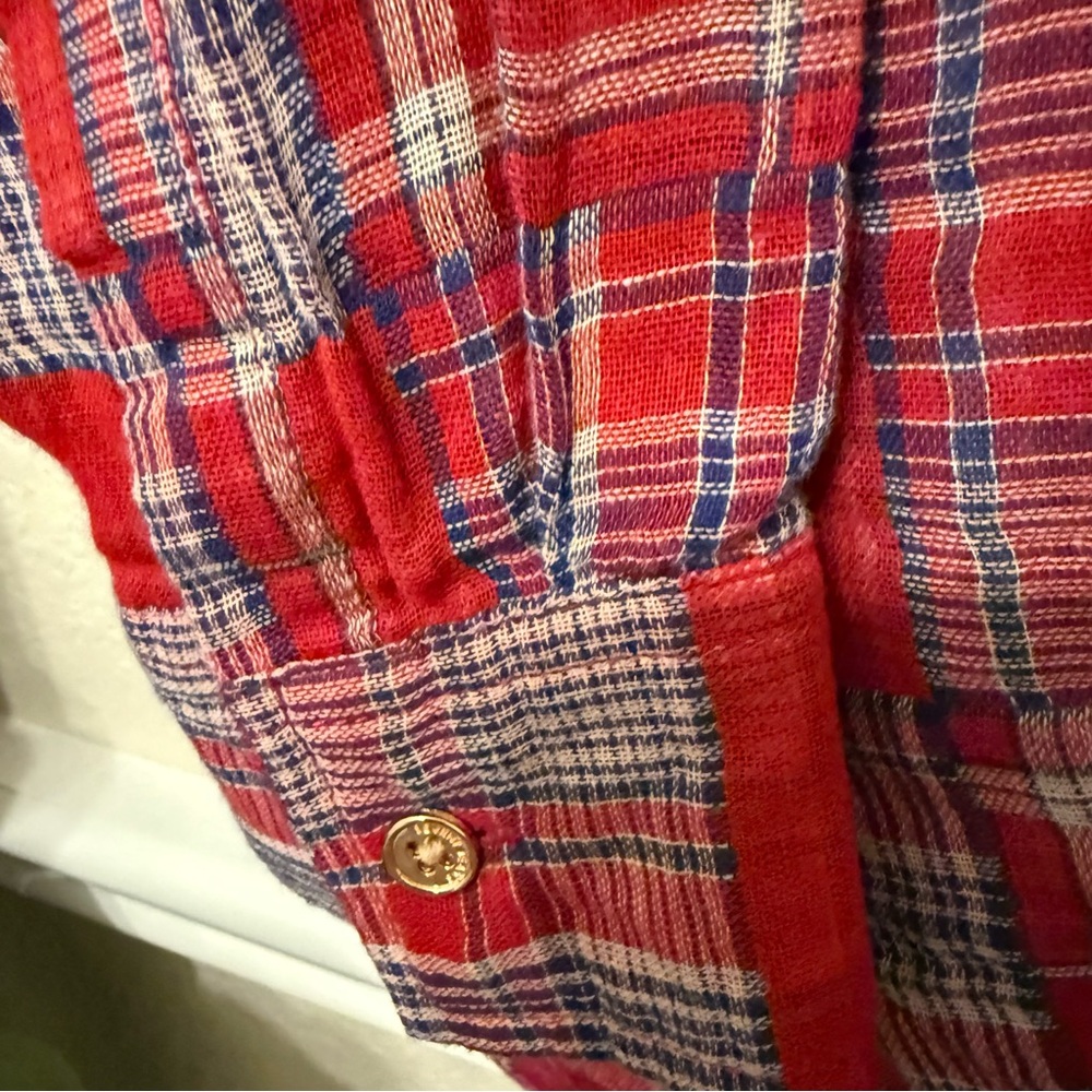 Seven7  Studded red  Button Down Shirt  medium - Picture 6 of 12